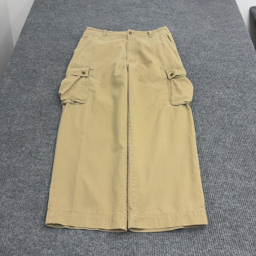 Vintage Cargo Pants Mens 35x27 Tan Cotton Multi Pocket Wide Leg Gorpcore Utility